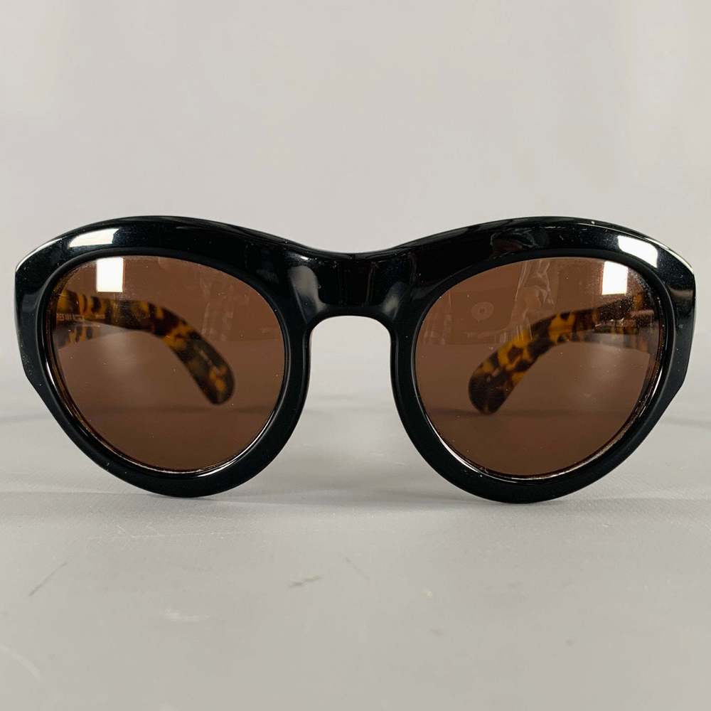 DRIES VAN NOTEN Black Beige Tortoiseshell Acetate Sunglasses